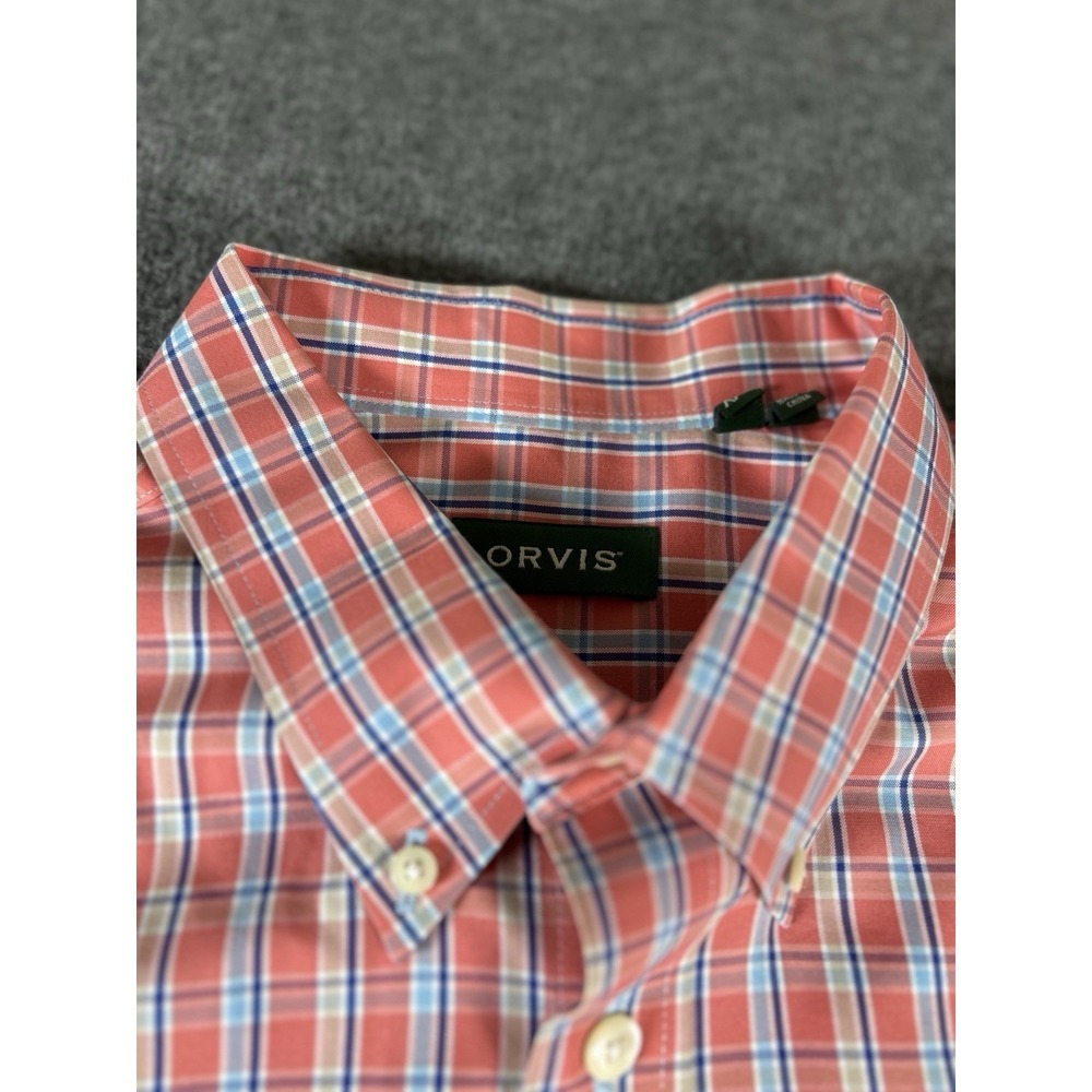 Orvis Shirt Mens XXL Multicolor Plaid Long Sleeve Button Up Dress Casual - Picture 2 of 6